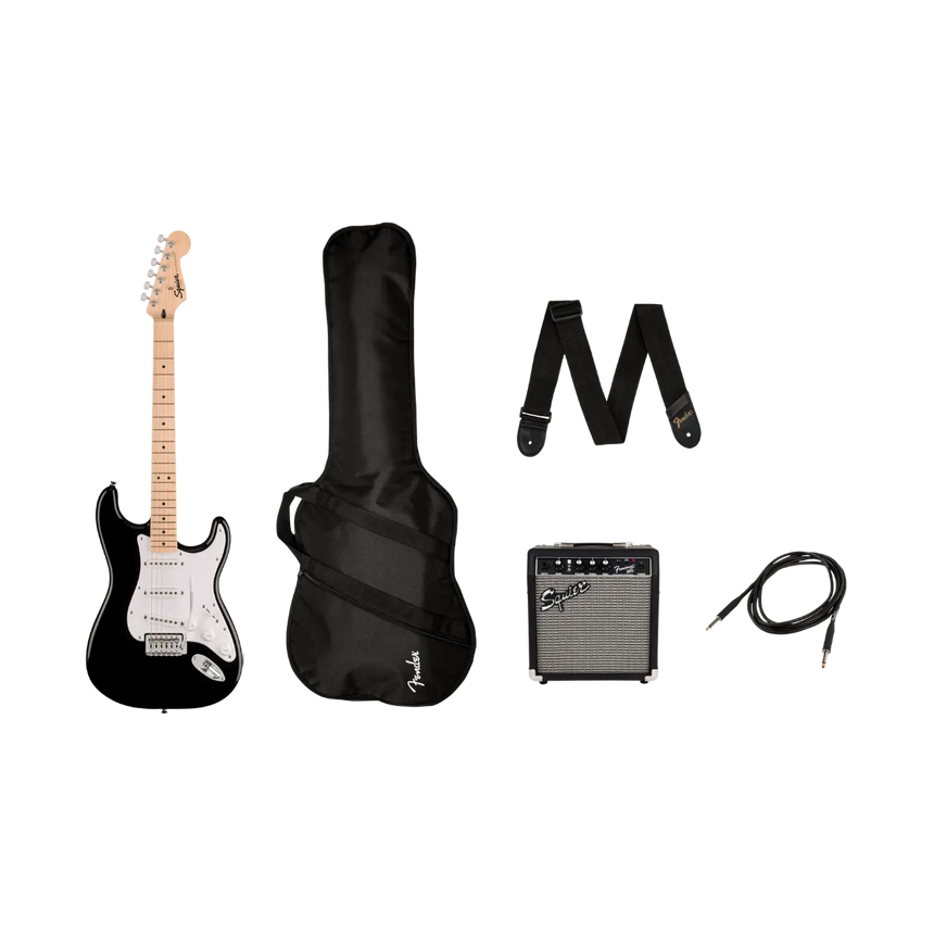 Paquete Guitarra Eléctrica Fender Squier Sonic Stratocaster Negro