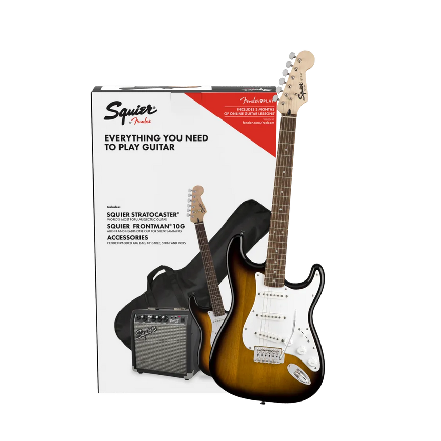 Paquete De Guitarra Electrica Fender Squier Stratocaster Sunburst