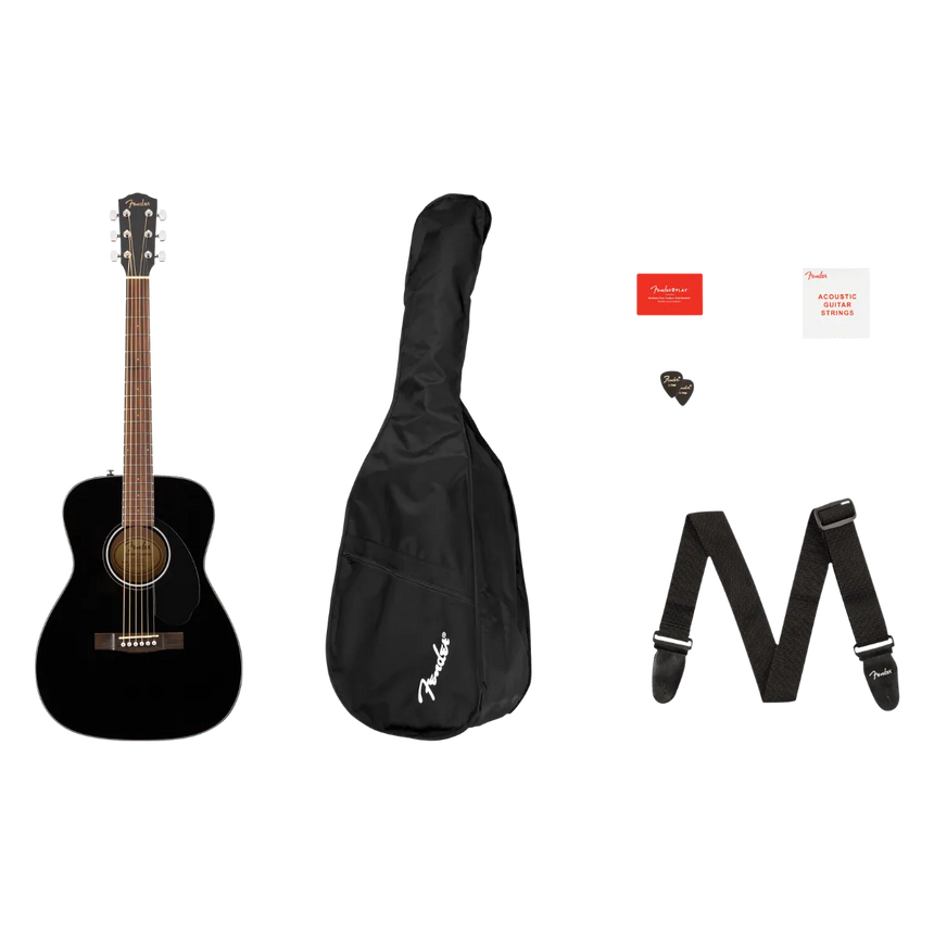 Paquete de Guitarra Acústica Fender Cc-60s Negra