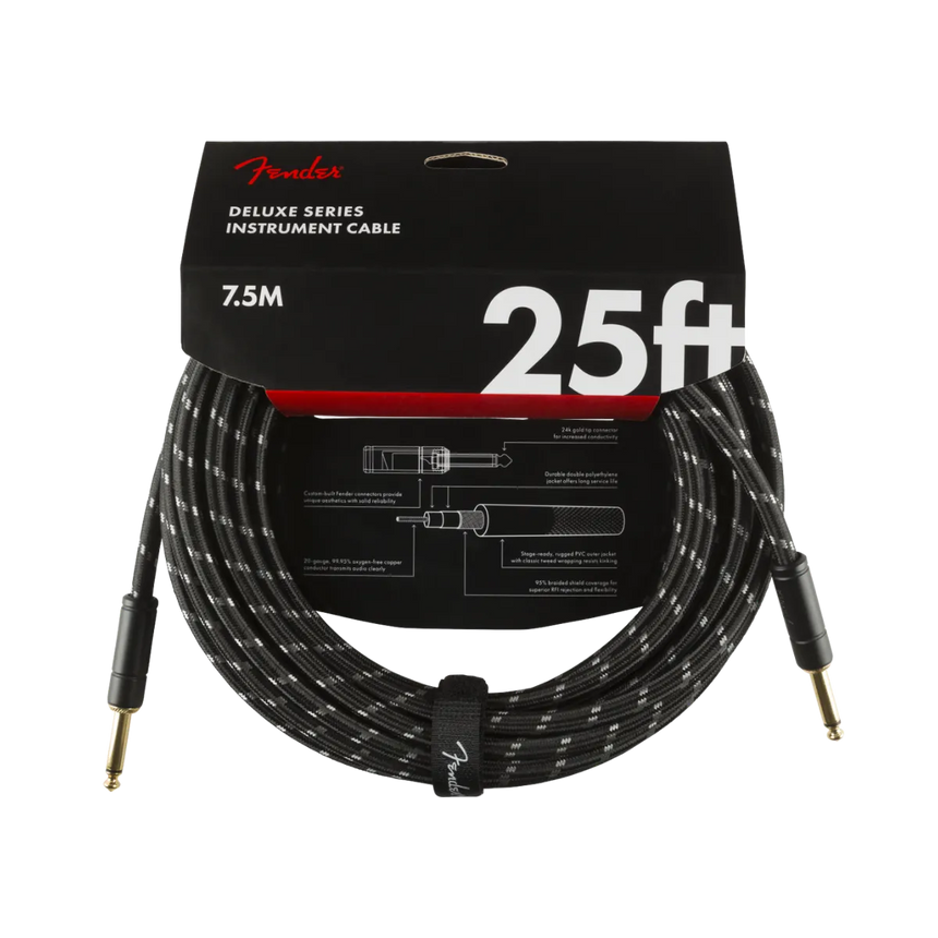Cable Fender Para Instrumento 7.5m Deluxe series Tweed Negro
