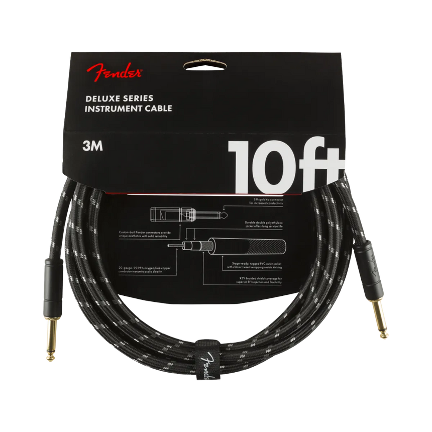 Cable Fender Para Instrumento 3m Deluxe series Tweed Negro