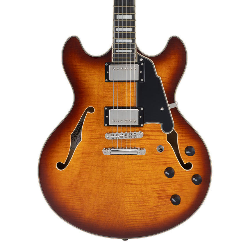 Guitarra Eléctrica Semihueca D'angelico Premier Dc Dark Iced Tea Burst