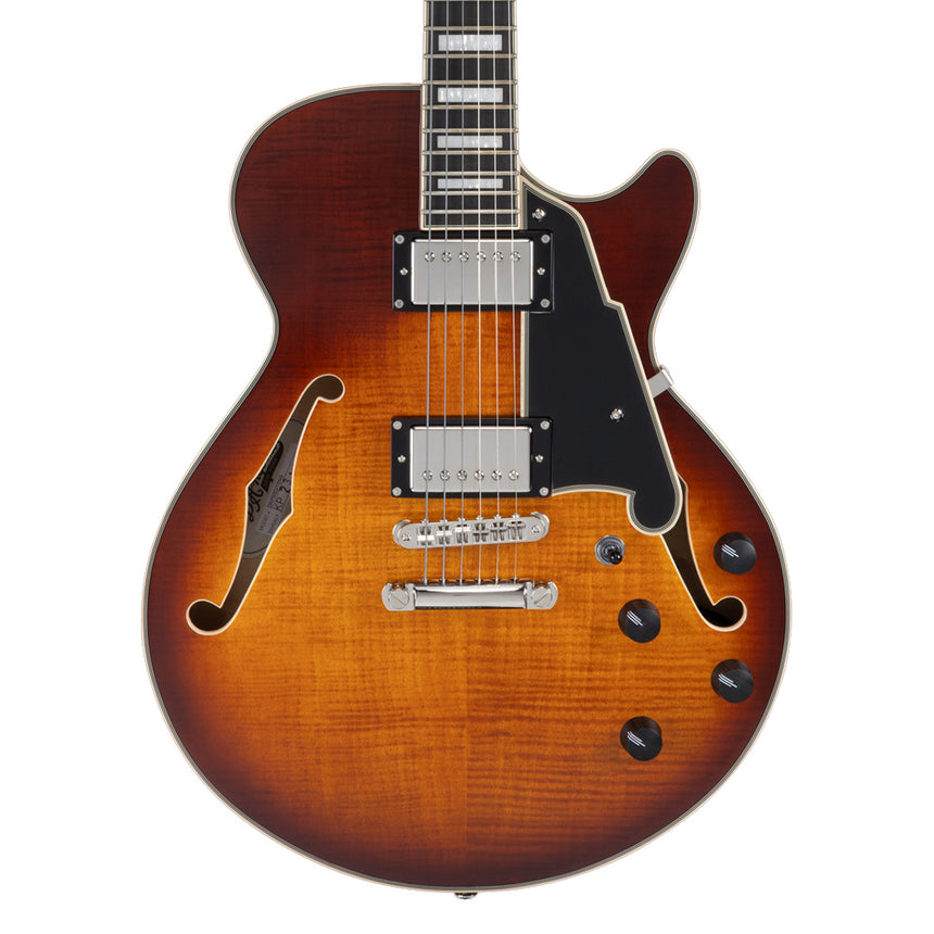 Guitarra Eléctrica Semihueca D'angelico Premier SS Dark Iced Tea Burst
