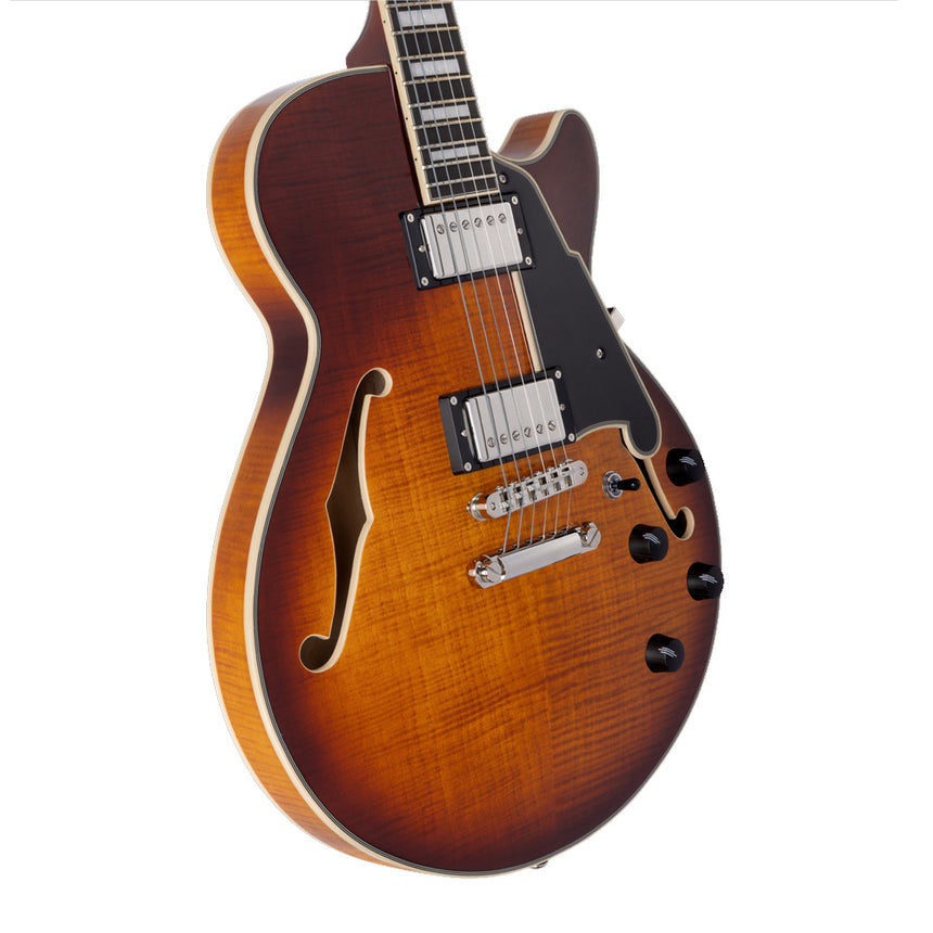 Guitarra Eléctrica Semihueca D'angelico Premier SS Dark Iced Tea Burst