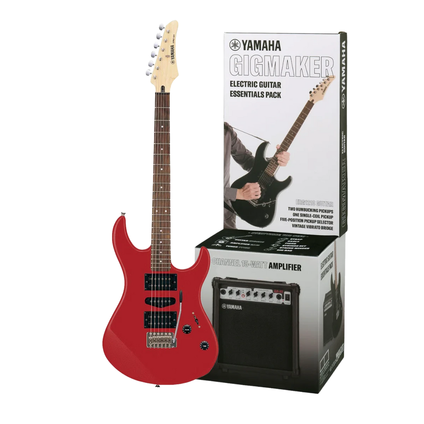 Paquete de Guitarra Eléctrica Yamaha Gigmaker ERG121PIIBL Rojo