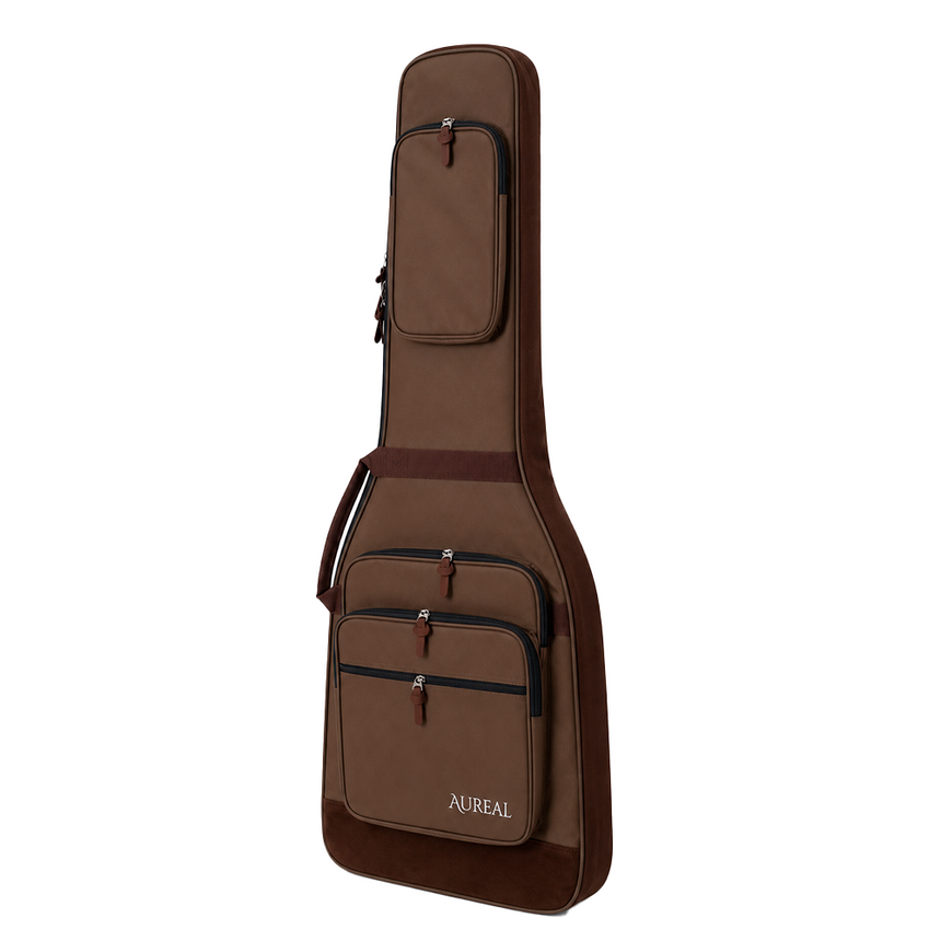 Funda Reforzada Aureal Para Guitarra Electrica EB-YBN-BROWN