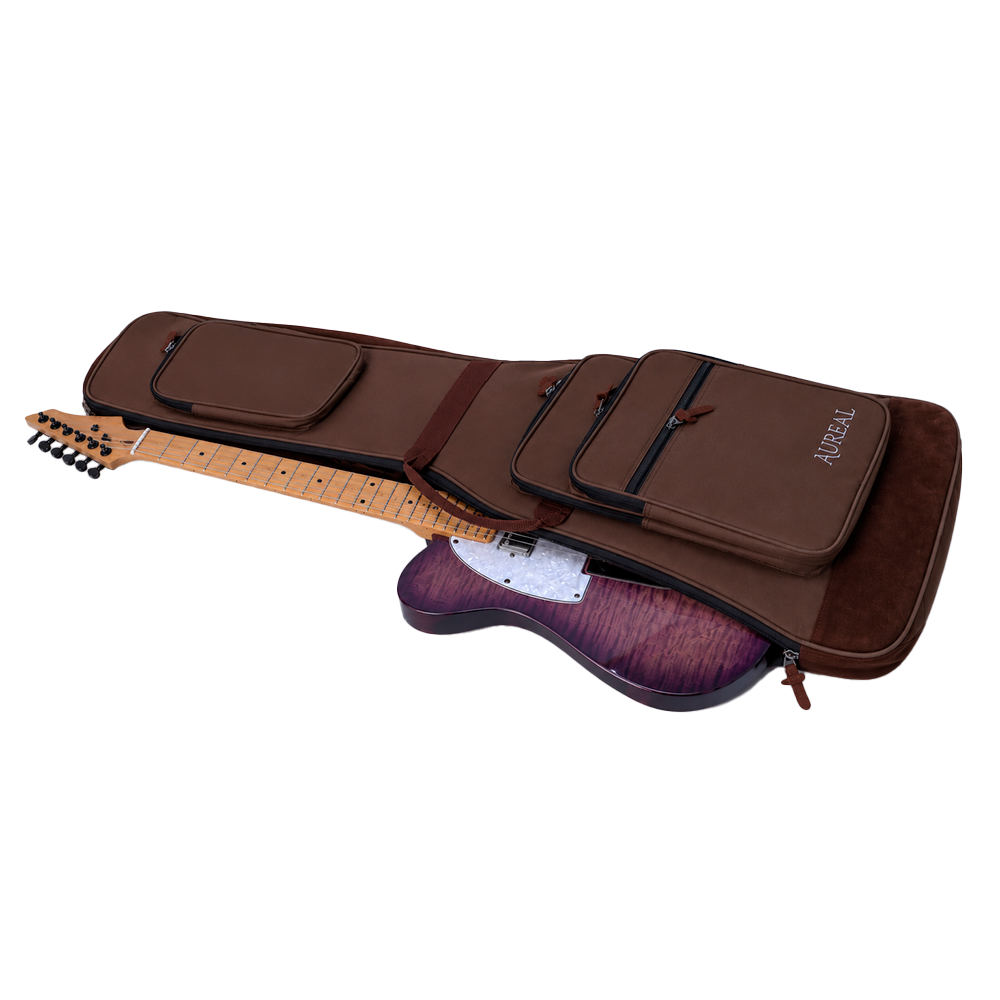 Funda Reforzada Aureal Para Guitarra Electrica EB-YBN-BROWN