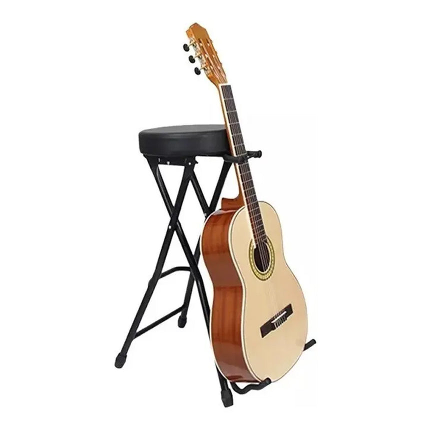 Asiento Guitarrista C/soporte Para Instrumento Hebikuo Ma-81