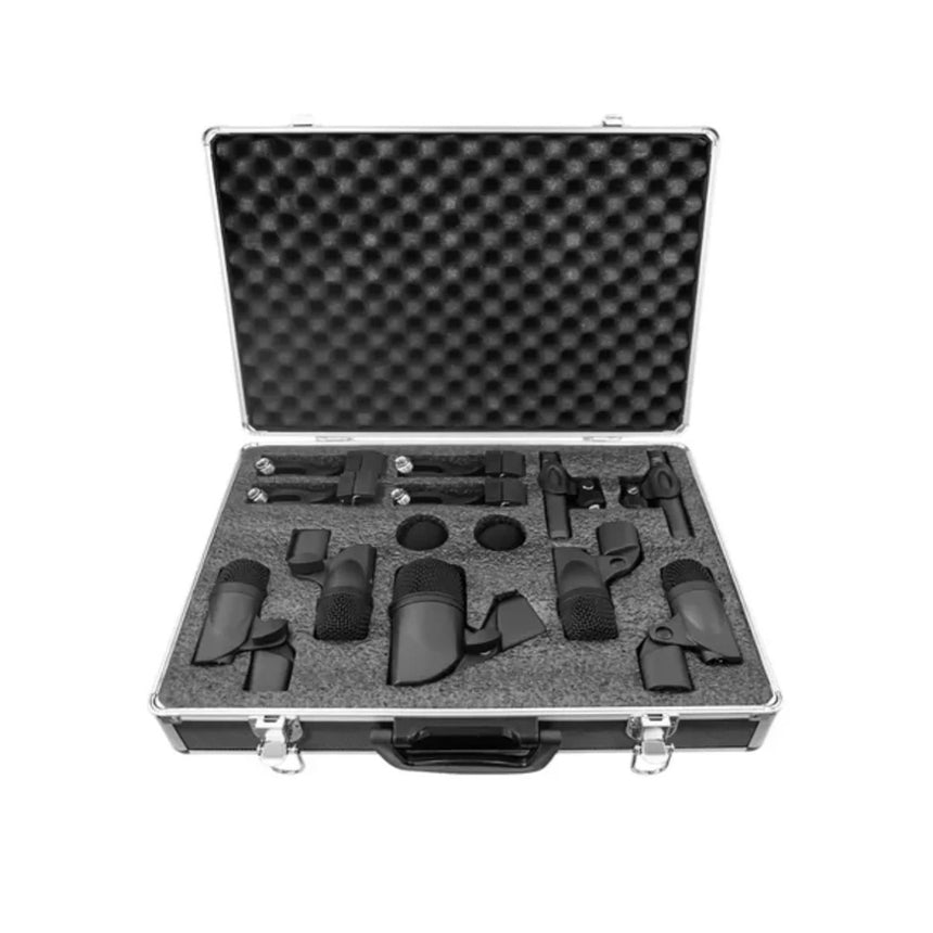 Kit De 7 Micrófonos Para Batería Melo Md-7 Color Negro