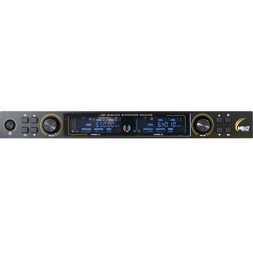 Sistema Inalámbrico Melo Rf-400 De Doble Micrófono Color Negro