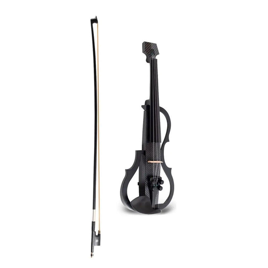 Violín Eléctrico 4/4 Aureal Fibra De Carbono Con Accesorios Negro