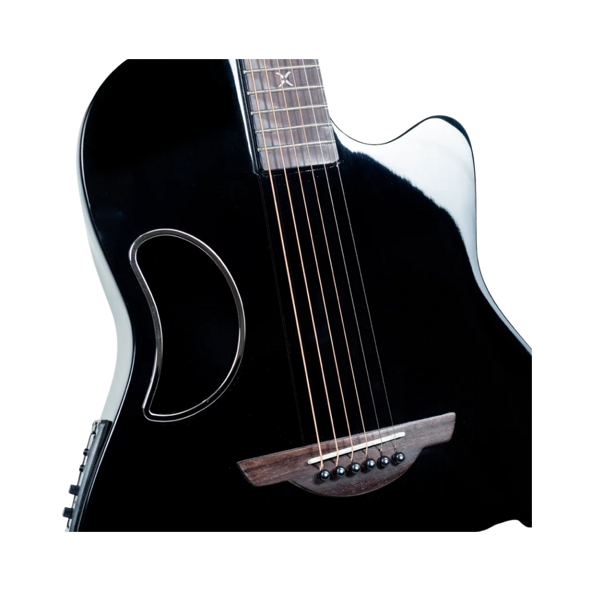 Guitarra Electroacústica Fibra de Carbono Aureal AL-Z1 BK Negra