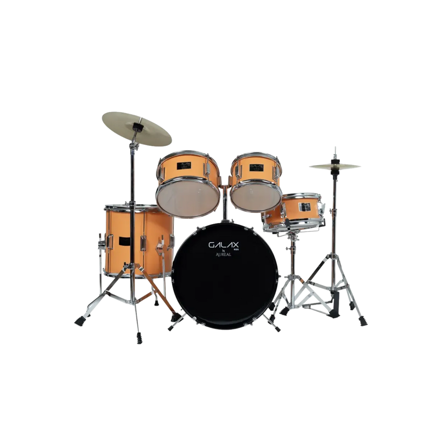 Batería Acústica Para Niños Aureal Galax Naranja