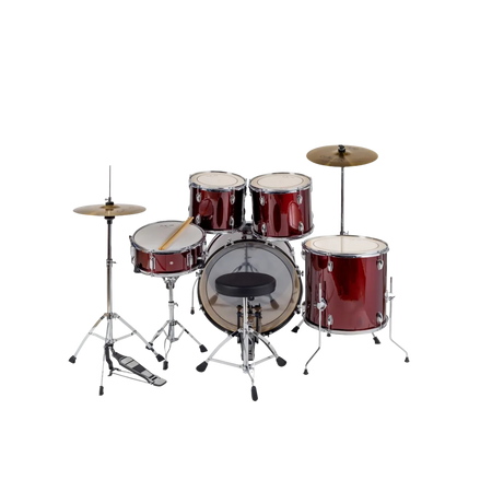 Batería Acústica Aureal Galax Rojo Vino