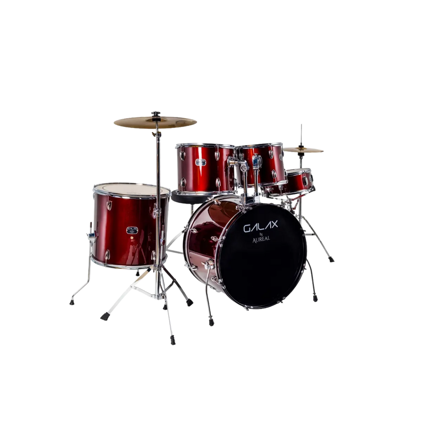 Batería Acústica Aureal Galax Rojo Vino