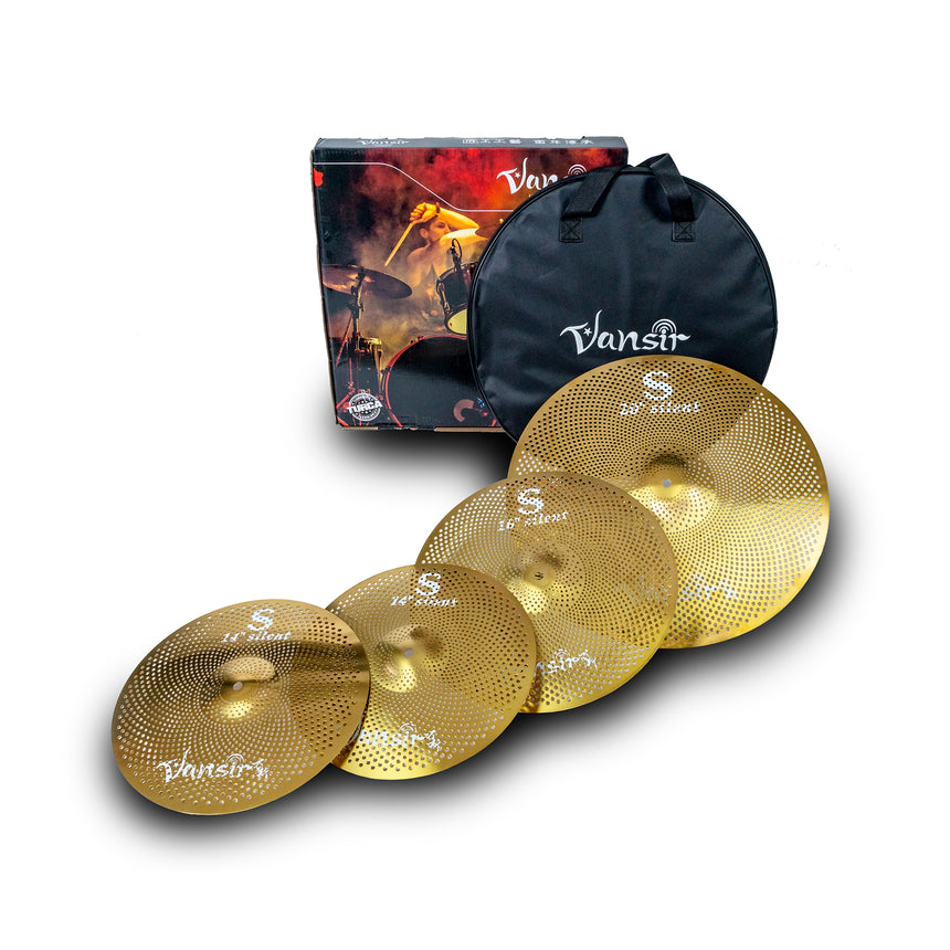 Set de Platillos para Batería Mute, Vansir 4 Pcs mas Funda V-mute G