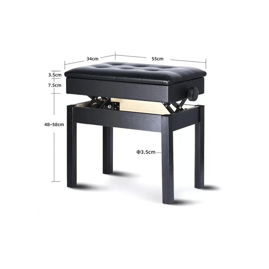 Banco Para Piano Hebikuo B222 BL Negro