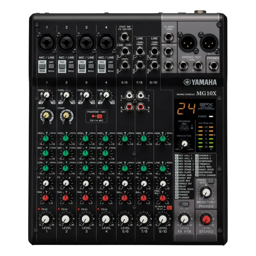 Mezcladora Análoga Yamaha MG10XCV 10 Canales con Efectos