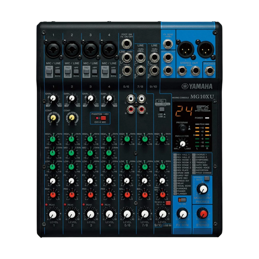 Mezcladora Análoga Yamaha MG10XU 10 Canales con Efectos y USB