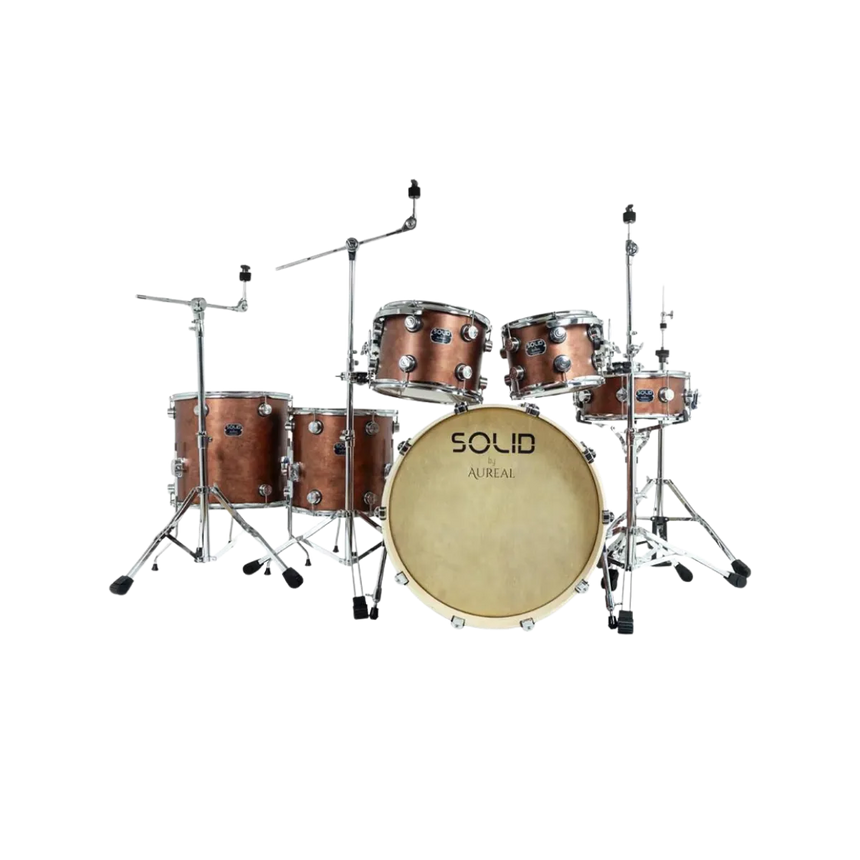 Batería Acustica Profesional Aureal Solid Brushed Red