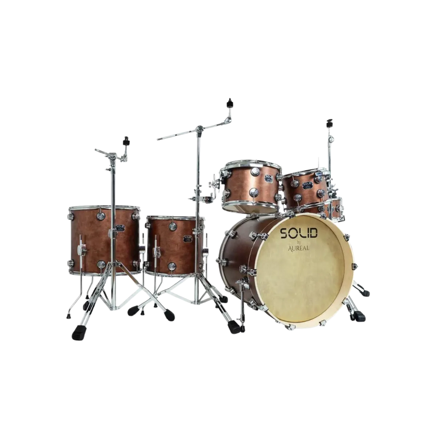 Batería Acustica Profesional Aureal Solid Brushed Red