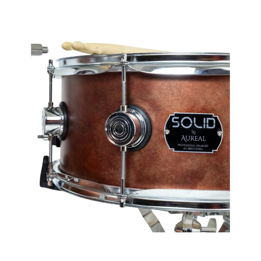 Batería Acustica Profesional Aureal Solid Brushed Red