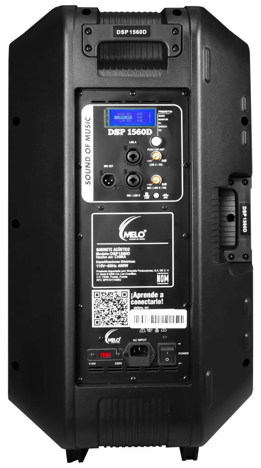 Bafle activo 15 Pulgadas DSP 1560D Melo 600W RMS