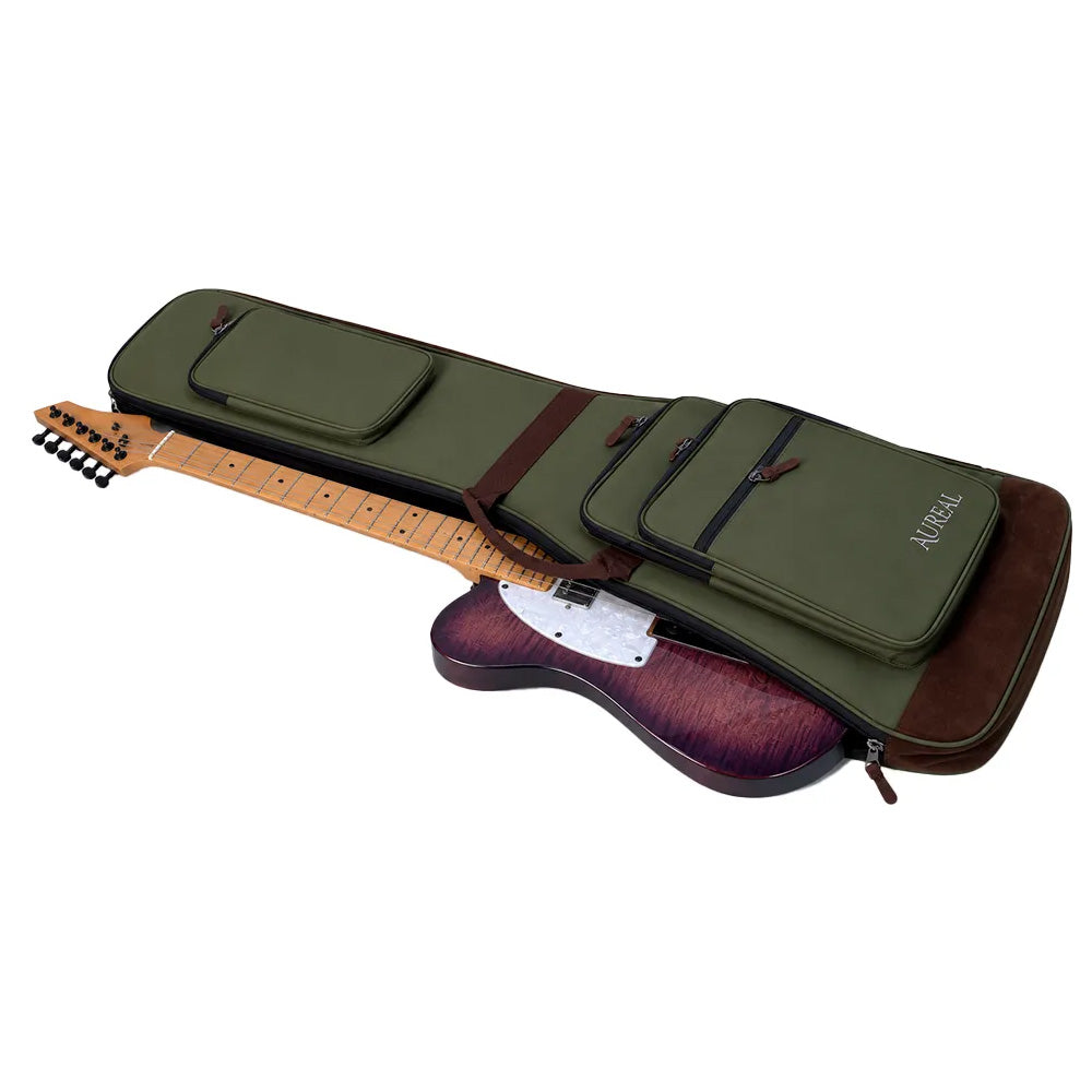 Funda Reforzada Aureal Para Guitarra Electrica EB-YBN-GREEN