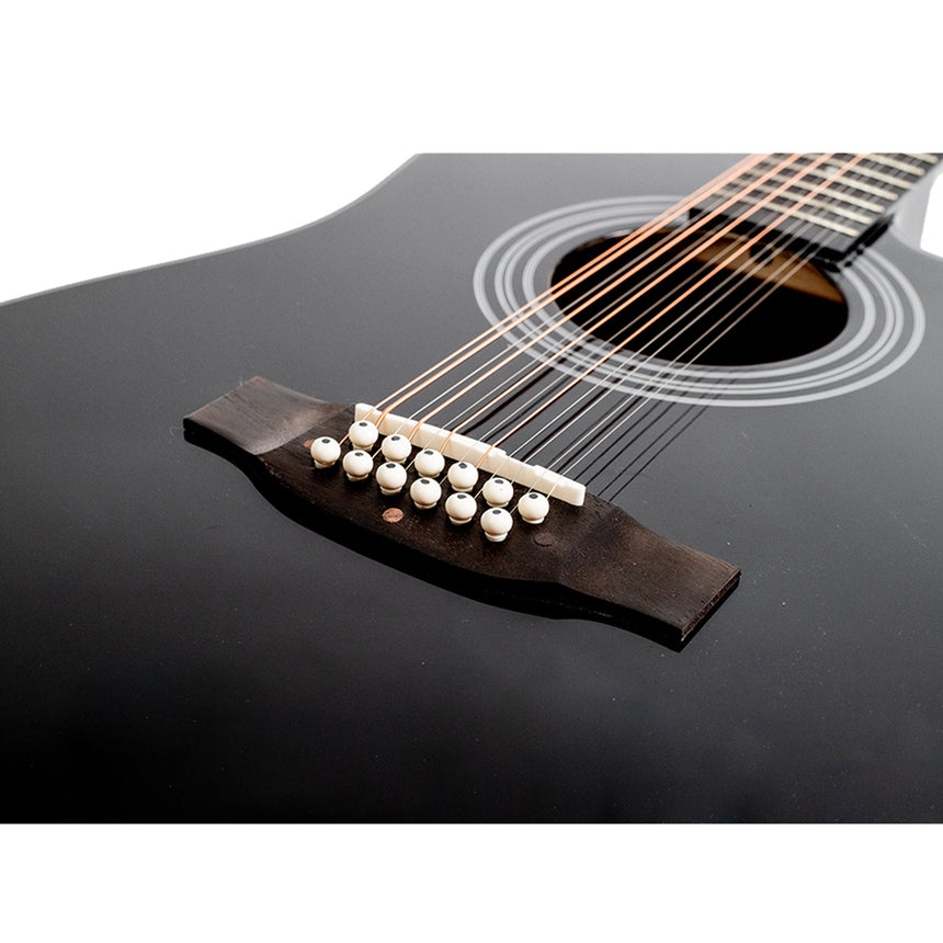 Guitarra Electroacústica 12 Cuerdas Deviser L12X-50 BL color negro