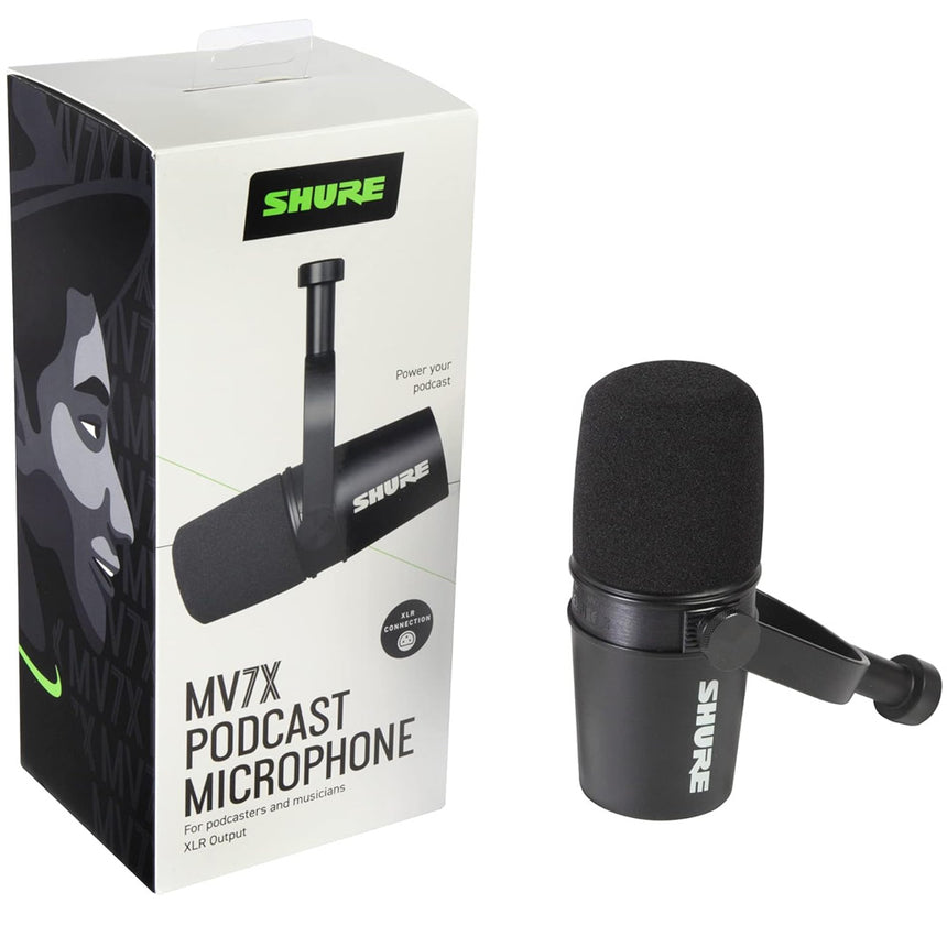 Micrófono Shure Mv7x Para Podcast Xlr Color Negro