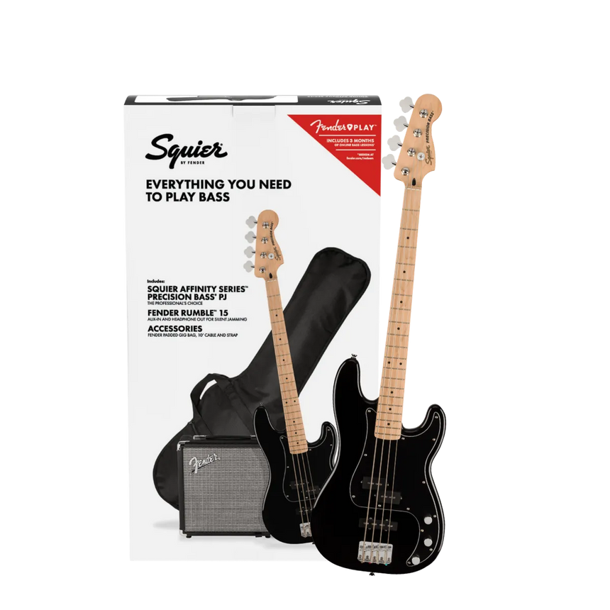 Paquete Bajo Eléctrico Affinity Series Precision Bass 4 Cuerdas Negro