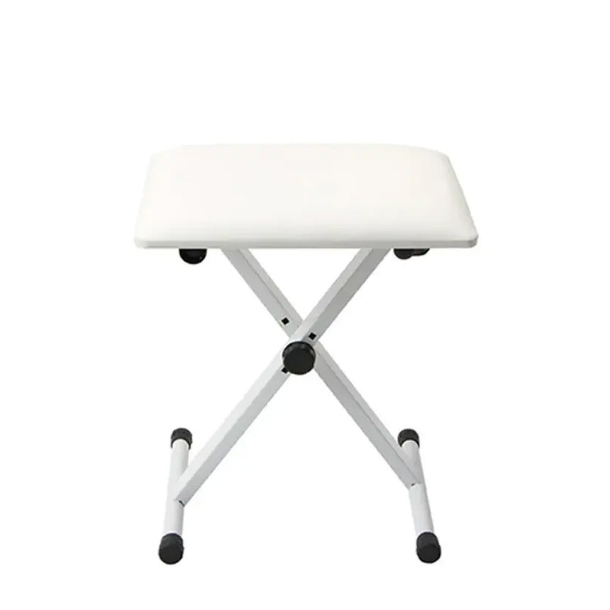 Banco Teclado Asiento Ajustable Y Acolchado Plegable Q-90 Wh Color Blanco