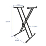 Soporte De Teclado Hebikuo Doble X De Hierro Y Goma QA210