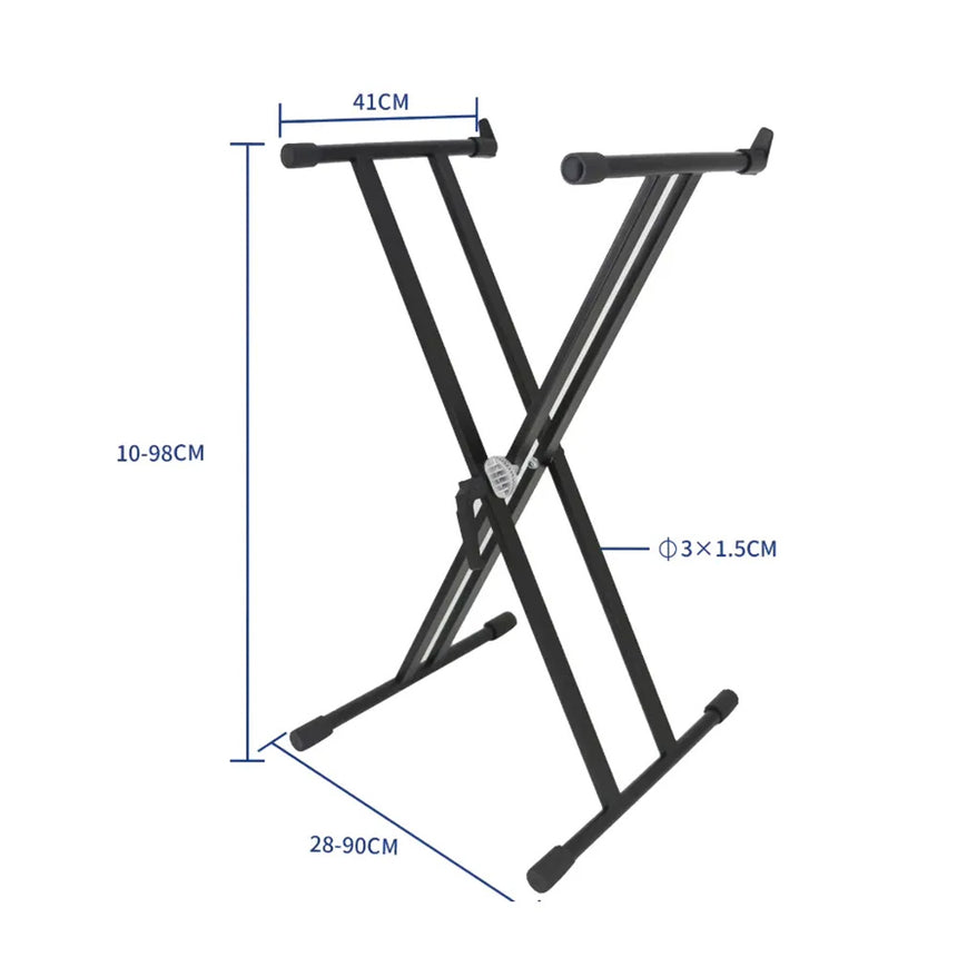 Soporte De Teclado Hebikuo Doble X De Hierro Y Goma QA210