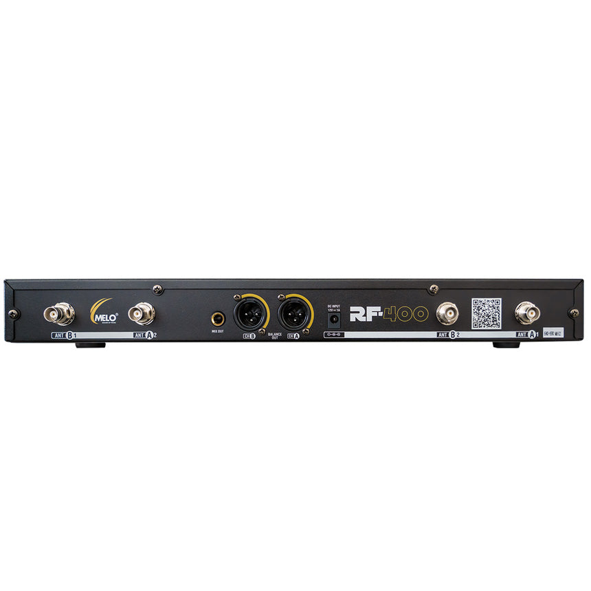 Sistema Inalámbrico Melo Rf-400 De Doble Micrófono Color Negro