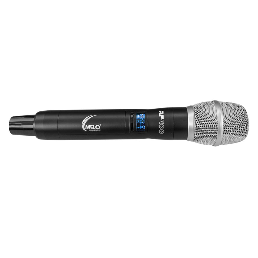 Sistema Inalámbrico Melo Rf-400 De Doble Micrófono Color Negro