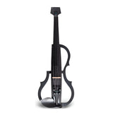 Violín Eléctrico 4/4 Aureal Fibra De Carbono Con Accesorios Negro