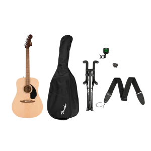 Paquete De Guitarra Acústica Fender California Debut Redondo Natural